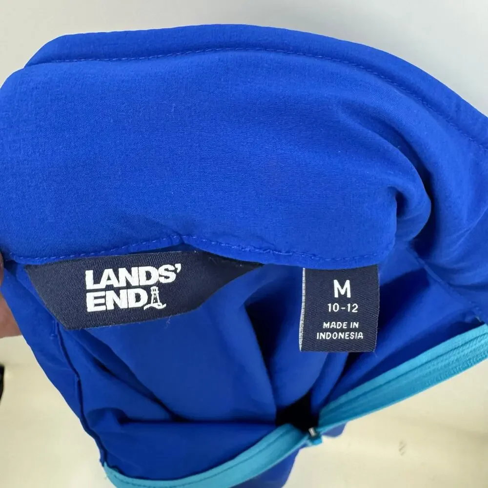 Lands' End Full Zip Windbreaker Jacket Womens M Blue Hooded Packable Lightweight - Picture 6 of 7